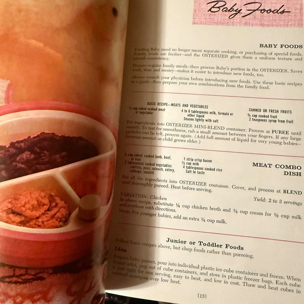 1966 Osterizer Spin Cookery Blender Cookbook Recipes‎ Vintage Kitchenalia